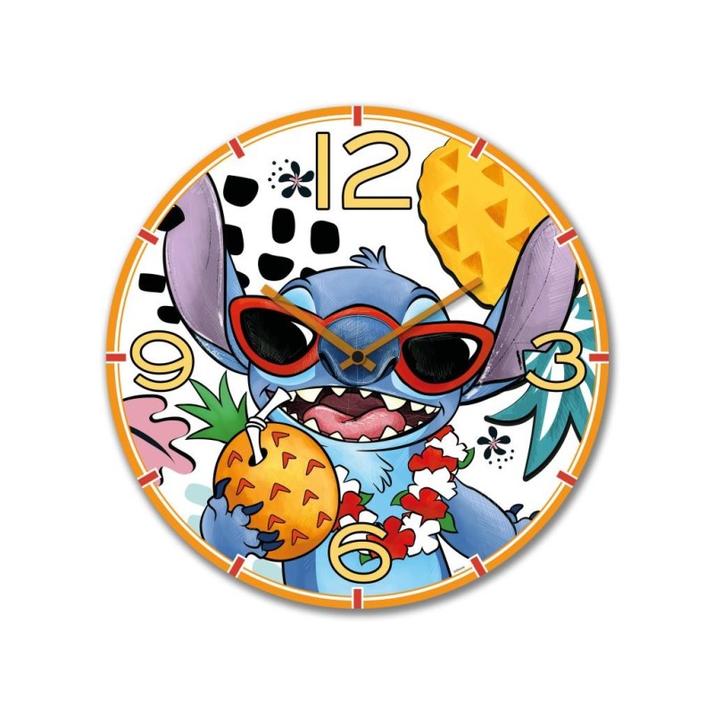 STITCH - Horloge Murale 35cm - Blanc 