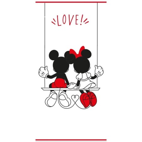 DISNEY - Mickey & Minnie "Love" - Serviette de Plage - 70x140cm 