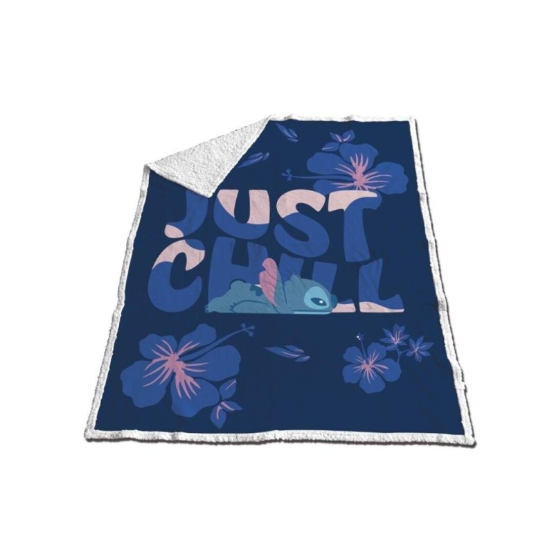DISNEY - Stitch "Just Chill" - Couverture Sherpa 130x170cm 