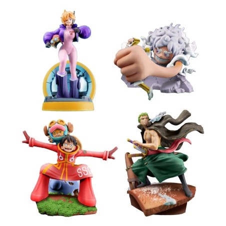 ONE PIECE - Logbox Re Birth Egghead - Set 4 Statuettes Petitrama 9cm 