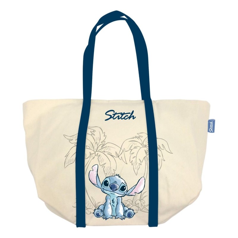 STITCH - Ohana & Blue - Grand Sac en Toile - 35x31x20cm 