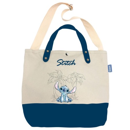 STITCH - Ohana & Blue - Grand Sac en Toile - 37x26x11cm 