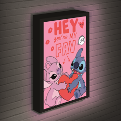 STITCH & ANGEL - Love - Canvas Lumineux 40X30 Cm 2