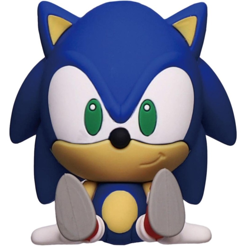 SONIC - Sonic assis - Aimant à collectionner en mousse 3D 