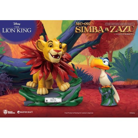 LE ROI LION - Simba & Zazu - Pack 2 Statuette Master Craft 31cm & 7cm 