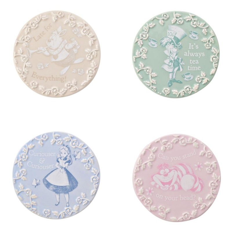 ALICE AUX PAYS DES MERVEILLES - Lot de 4 Sous Verres 