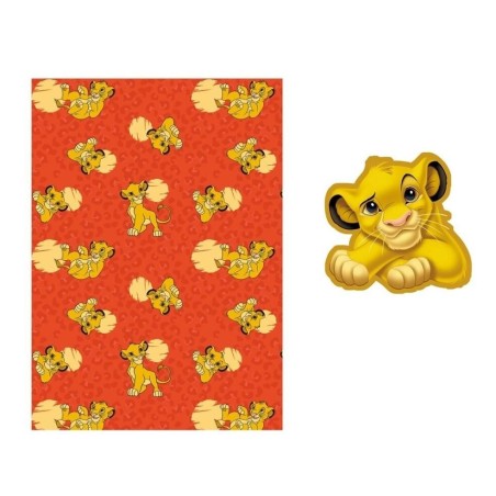 LE ROI LION - Simba - Couverture Corail 100x140cm + Coussin 