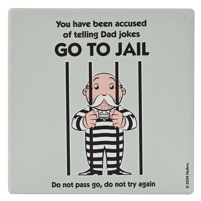 MONOPOLY - Go to Jail - Sous Verre Carré en Céramique 