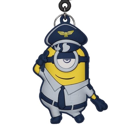 MINIONS - Pilot Stuart - Porte-clés Sac à dos Soft Touch 
