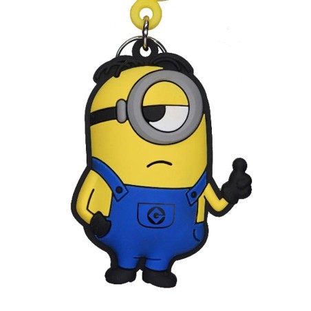 MINIONS - Stuart - Porte-clés Sac à dos Soft Touch 