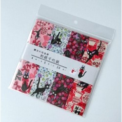 KIKI LA PETITE SORCIERE - Jiji & Fleurs - Papier Chiyogami 15x15cm 2