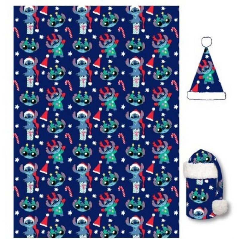 LILO & STITCH - Couverture Flanelle 110x140cm + Chapeau - Stitch 