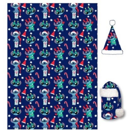 LILO & STITCH - Couverture Flanelle 110x140cm + Chapeau - Stitch 