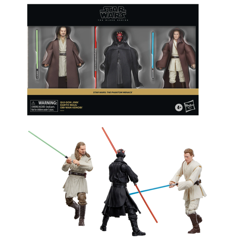 STAR WARS - Obi-Wan, Dark Maul, Qui-Gon- 3 Fig. Pack Black Series 15cm 
