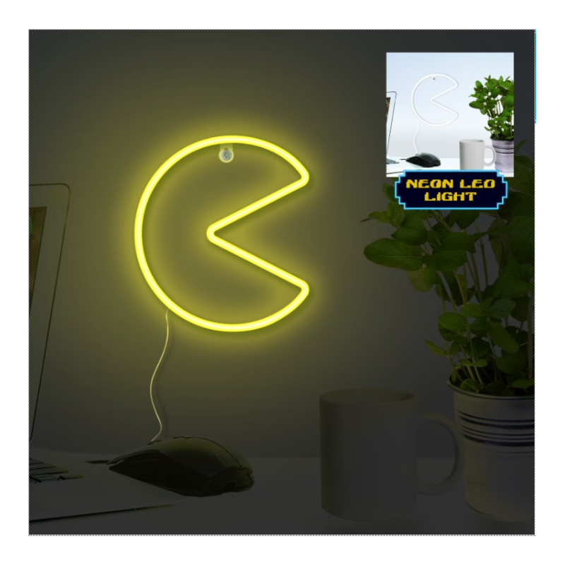 PAC MAN - Pac Man - Lampe Murale Neon LED 