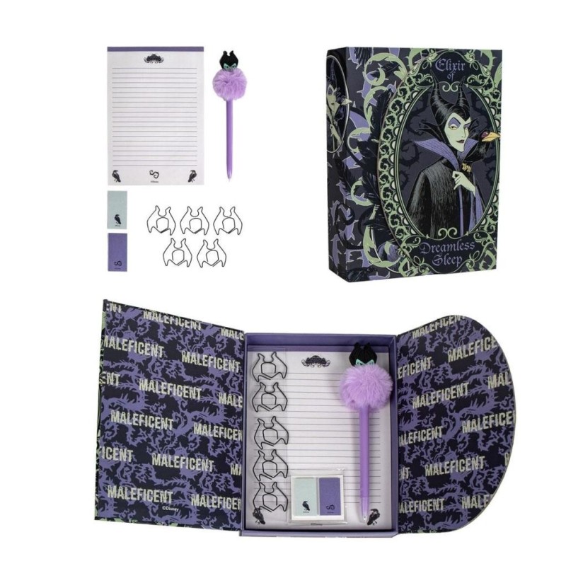DISNEY VILLAINS - Maléfique - Boîte de Papeterie - 9 pc. 