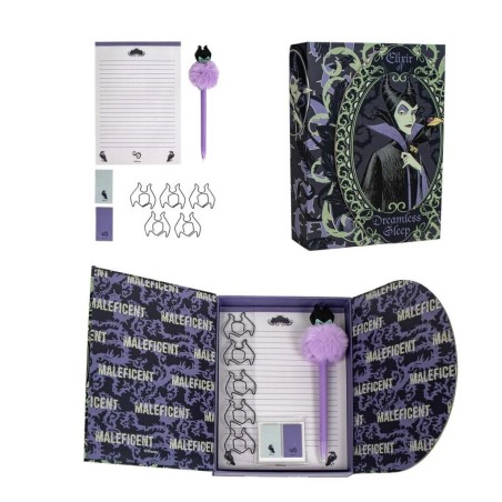 DISNEY VILLAINS - Maléfique - Boîte de Papeterie - 9 pc. 