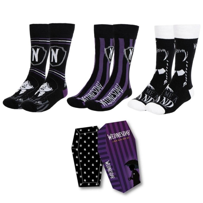 MERCREDI - Pack de 3 Paires de Chaussettes (Taille 36-43) 