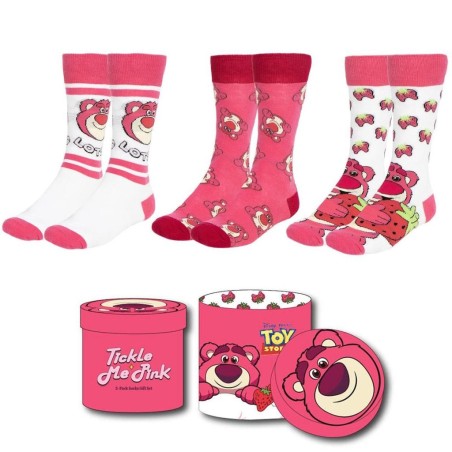 TOY STORY - Lotso - Pack de 3 Paires de Chaussettes (Taille 36-43) 