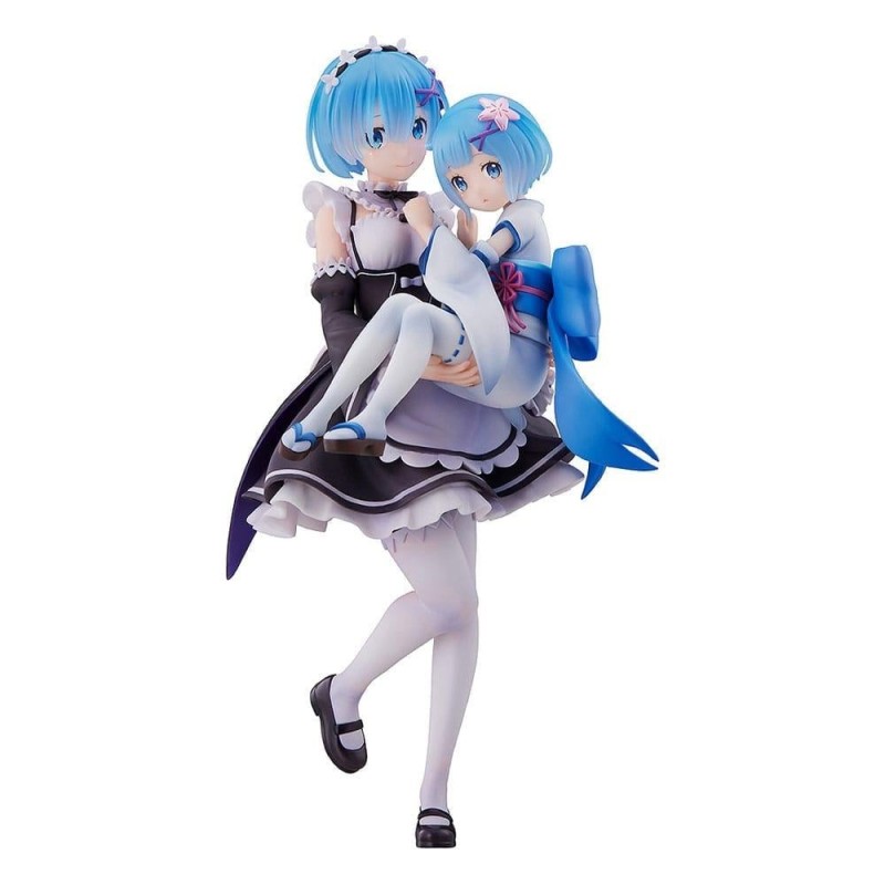 RE ZERO - Rem & Rem Enfance - Statuette 23cm 