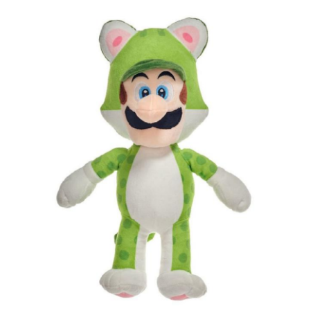 SUPER MARIO 3D LAND - Luigi Chat - Peluche 25cm 