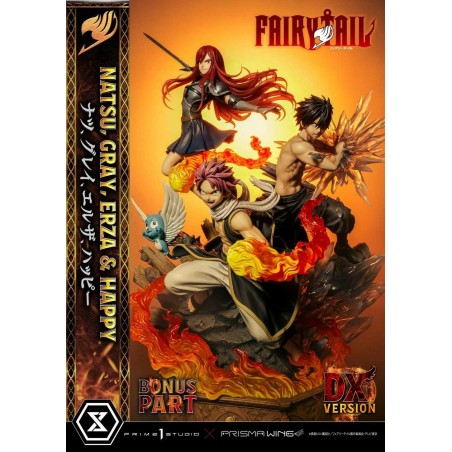 FAIRY TAIL -Natsu, Gray, Erza, Happy -Statue Del. Bonus Vers. 1/7 57cm 