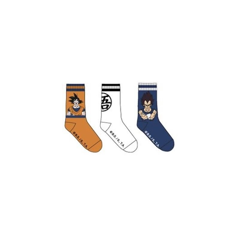 DRAGON BALL - Pack de 3 Chausettes Goku/Vegeta (T43/46) 