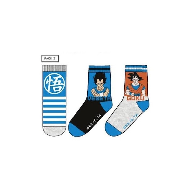 DRAGON BALL - Pack de 3 Chausettes Vegeta/Goku (T27/30) 