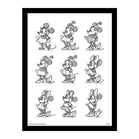 MINNIE MOUSE - Multi Sketchs - Impression encadrée 30x40cm 