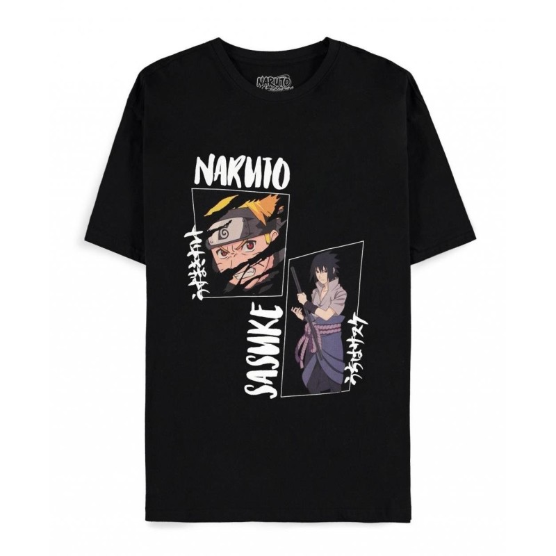 NARUTO SHIPPUDEN - Naruto & Sasuke - T-Shirt Homme (L) 