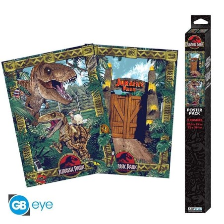 JURASSIC PARK - Portes et Biodiversité - Set 2 chibi posters '52x38' 