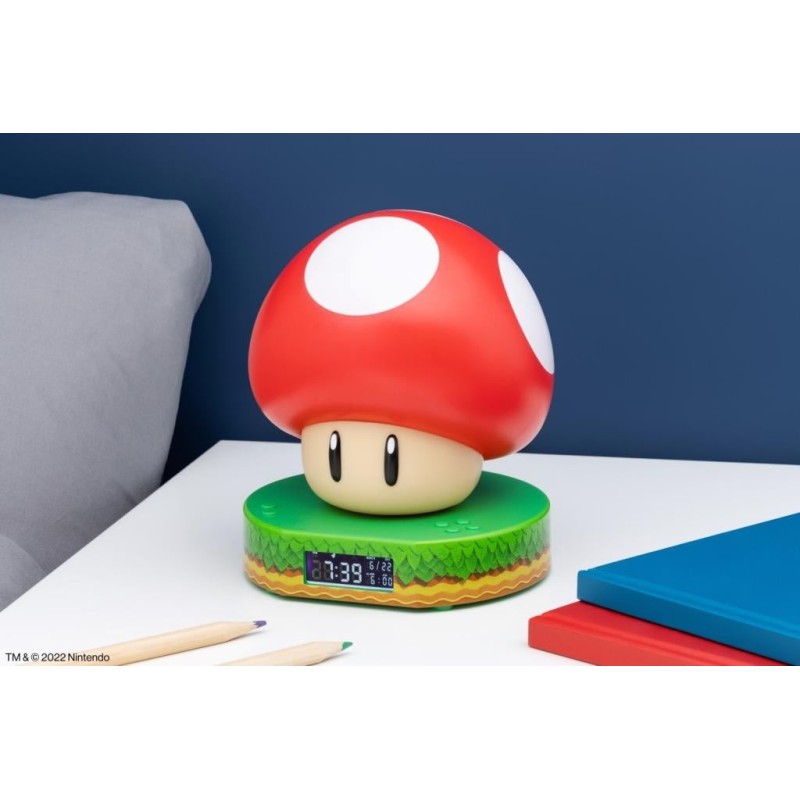 SUPER MARIO - Super champignon - Réveil 12cm 
