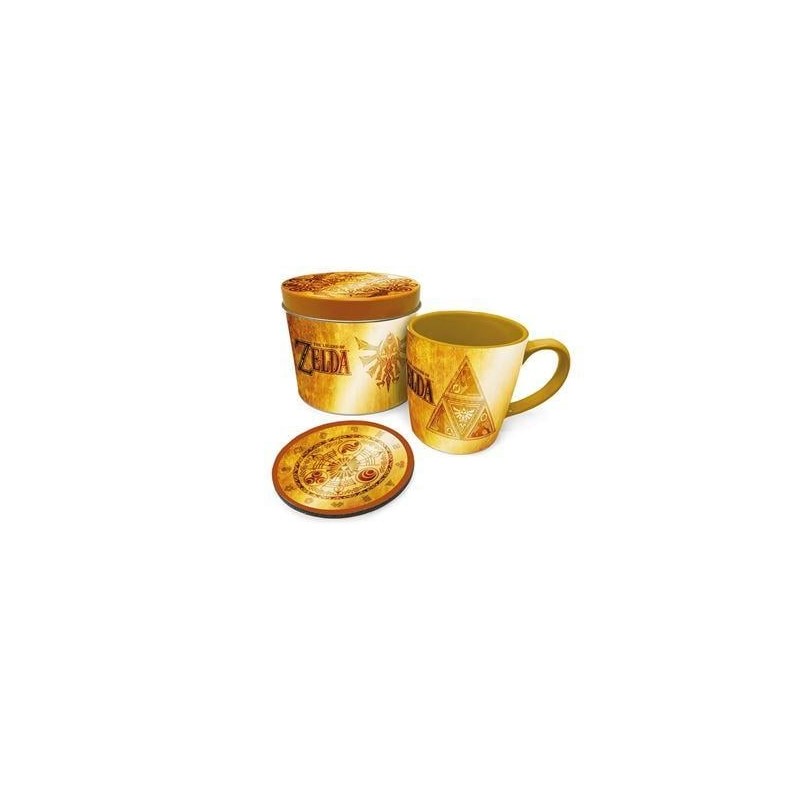 THE LEGEND OF ZELDA - Golden Triforce - Box métal, mug & sous verre 