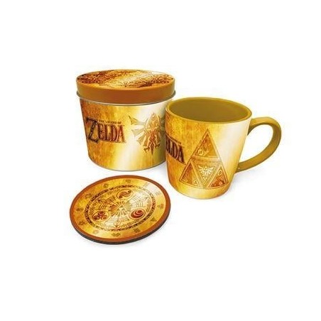 THE LEGEND OF ZELDA - Golden Triforce - Box métal, mug & sous verre 