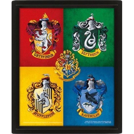 HARRY POTTER - Blasons Colorés - Poster lenticulaire 3D 26x4cm 