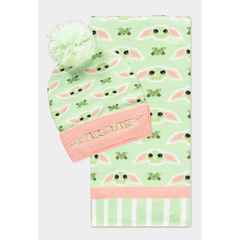 STAR WARS - Grogu Pink & Green - Gift set bonnet & écharpe 