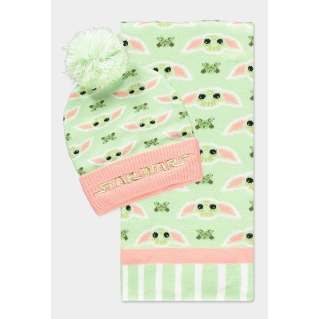 STAR WARS - Grogu Pink & Green - Gift set bonnet & écharpe 