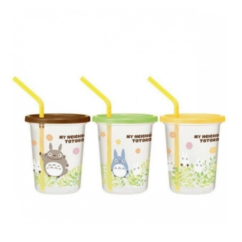 STUDIO GHIBLI - Totoro - Set de 3 Gobelet avec paille 320ml 