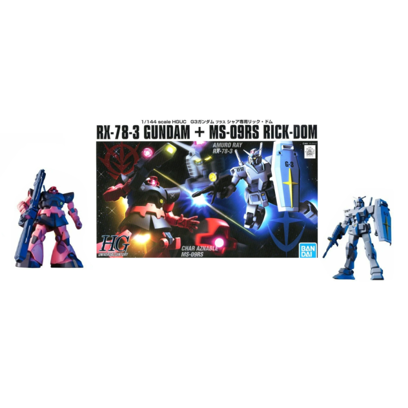 GUNDAM - HGUC 1/144 G3-3 Gundam vs Char's Rick Dom Set - Model Kit 