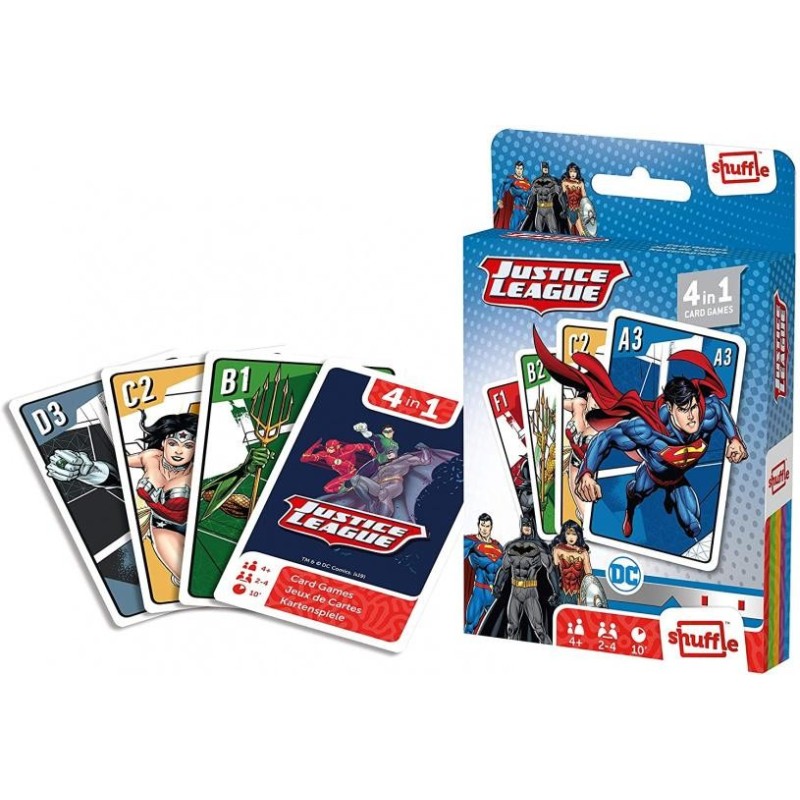 DC COMICS - Justice League - Jeu de cartes 4 en 1 
