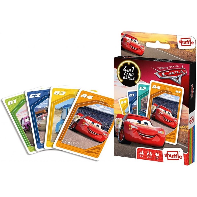 CARS - Jeu de cartes 4 en 1 