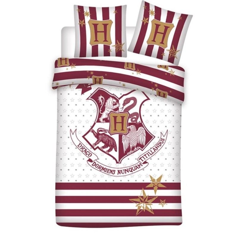 HARRY POTTER - Parure de lit 140x200cm - Poudlard '100% Bio Coton' 