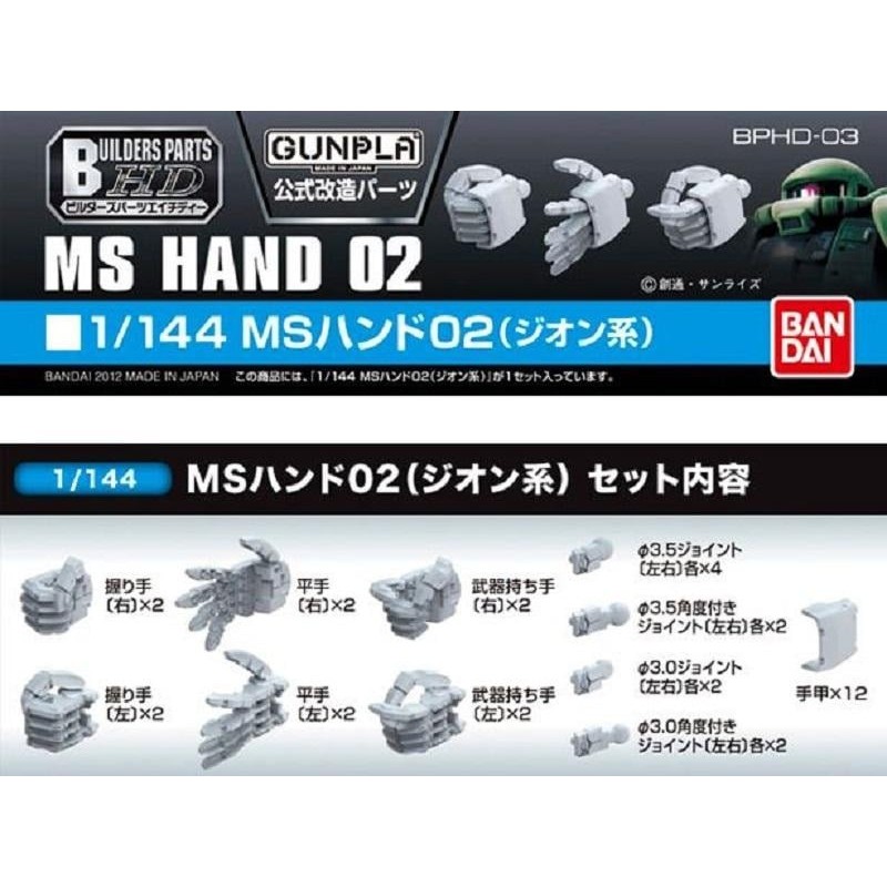 GUNDAM -  Builders Parts HD 1/144 MS Hand 02 Zeon - Model Kit 