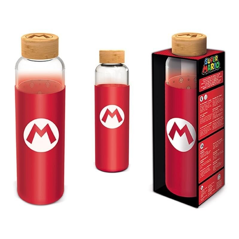 SUPER MARIO - Bouteille en Verre + Silicone - Format 585ml 