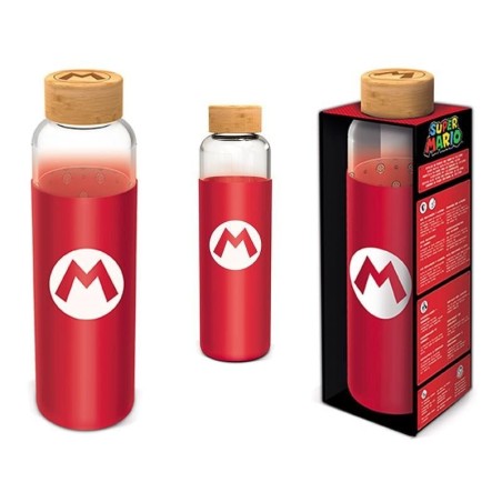SUPER MARIO - Bouteille en Verre + Silicone - Format 585ml 