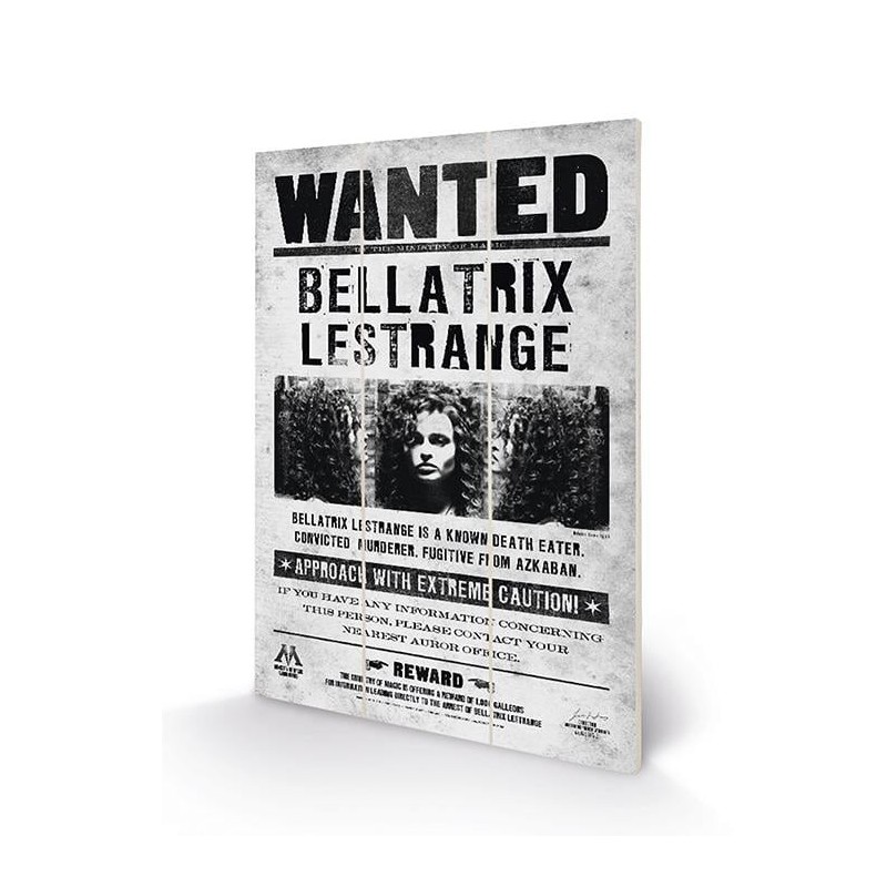 HARRY POTTER - Bellatrix Wanted - Impression sur bois 20x29.5 
