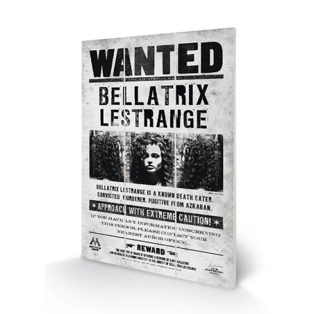 HARRY POTTER - Bellatrix Wanted - Impression sur bois 20x29.5 