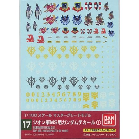GUNDAM - GUNDAM DECAL 017 - MG Multiuse Zeon 