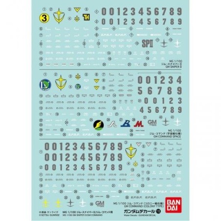 GUNDAM - MG 1/144 Decal 118 GM Sniper & Command - Model Kit 