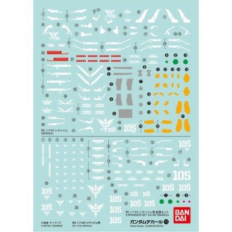 GUNDAM - RG 1/144 Decal 115 Sinanju - Model Kit 